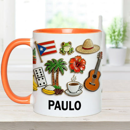 Proud To Be Puerto Rican - Personalized Expats Accent Mug & Coaster