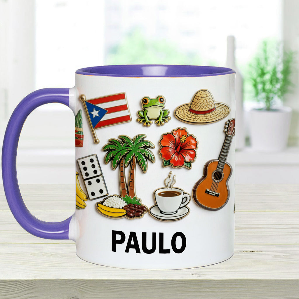 Proud To Be Puerto Rican - Personalized Expats Accent Mug & Coaster