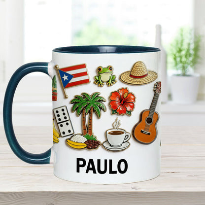 Proud To Be Puerto Rican - Personalized Expats Accent Mug & Coaster