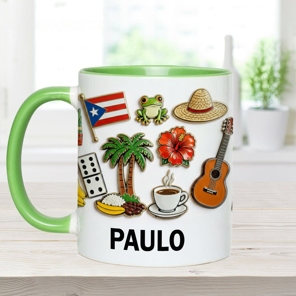 Proud To Be Puerto Rican - Personalized Expats Accent Mug & Coaster