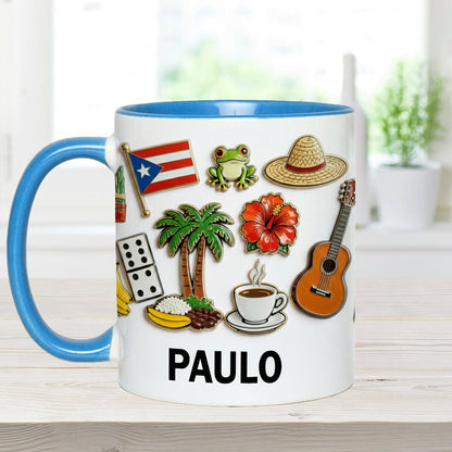 Proud To Be Puerto Rican - Personalized Expats Accent Mug & Coaster