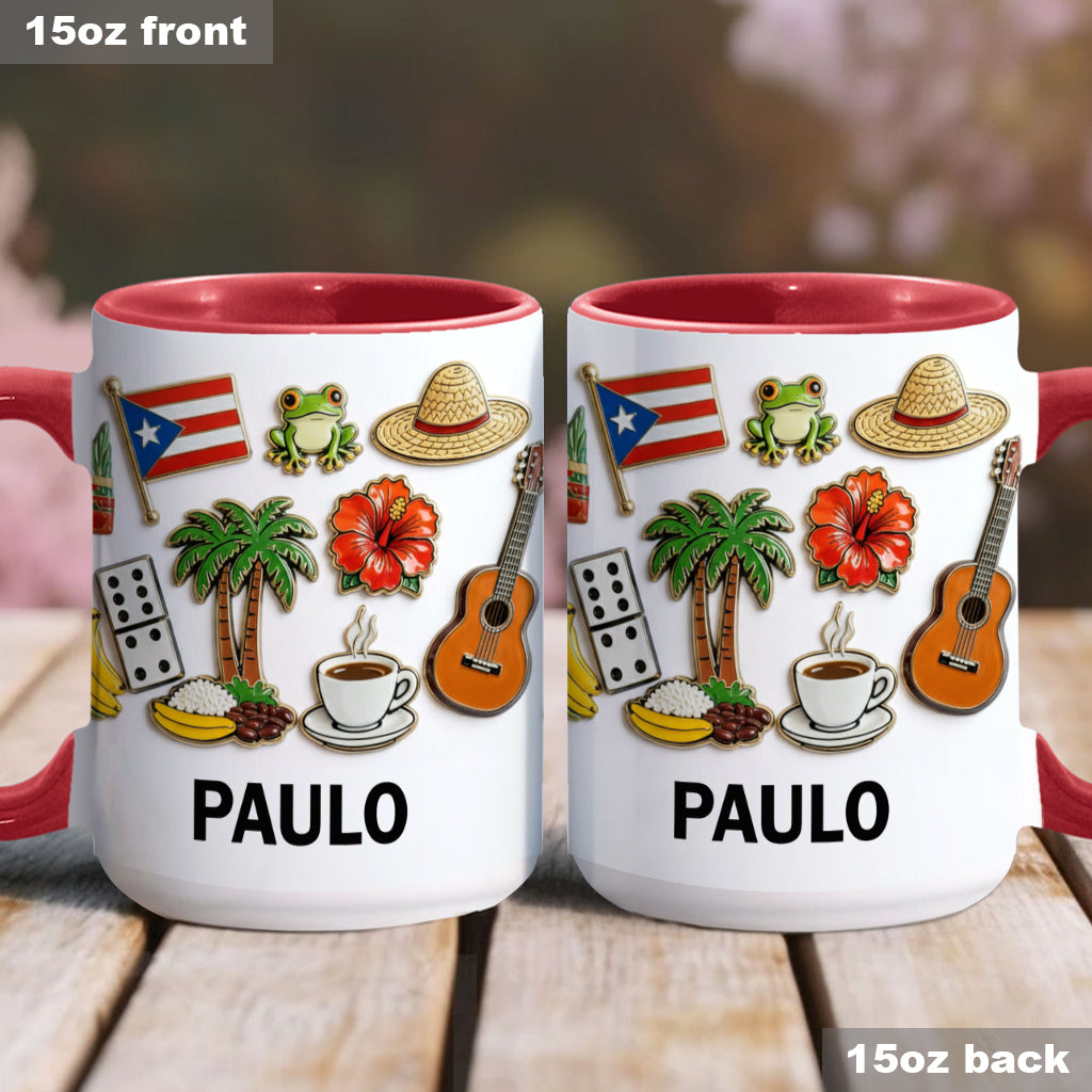 Proud To Be Puerto Rican - Personalized Expats Accent Mug & Coaster