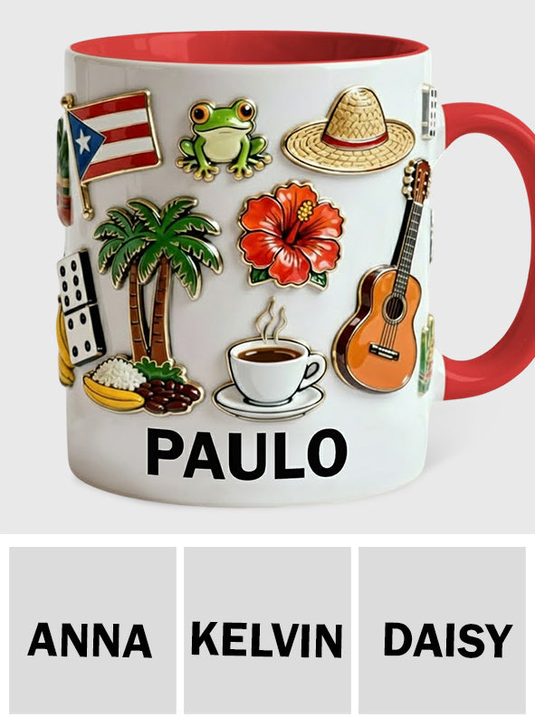 Proud To Be Puerto Rican - Personalized Expats Accent Mug & Coaster