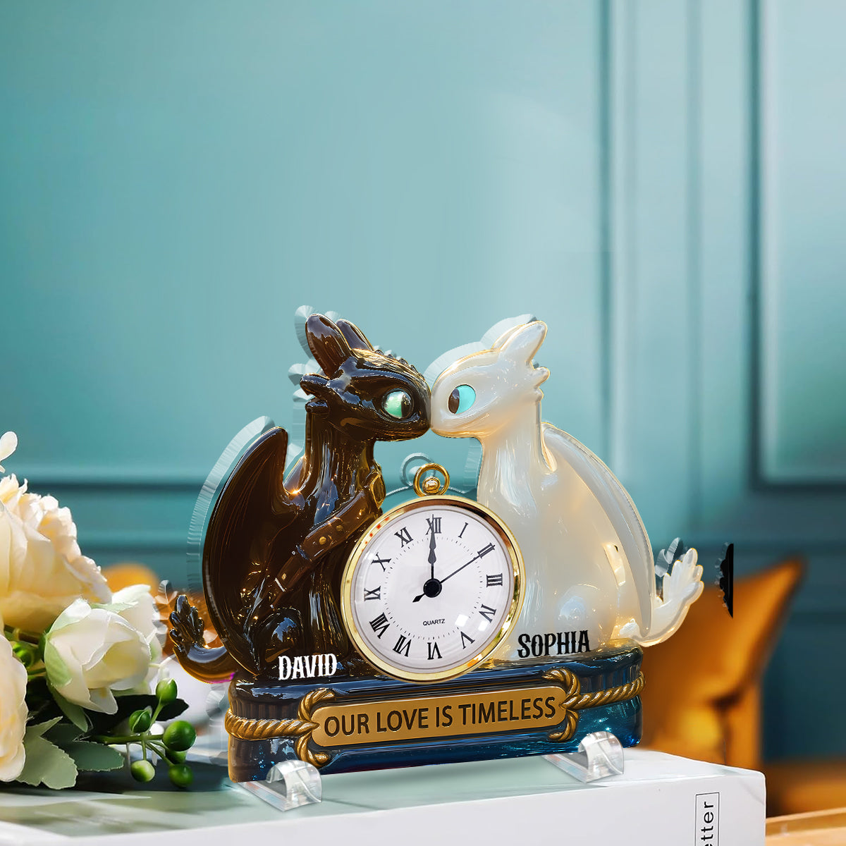 Our Love Is Timeless - Personalized Acrylic Clock Plaque