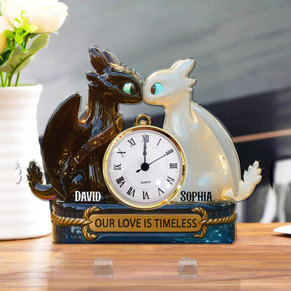 Our Love Is Timeless - Personalized Acrylic Clock Plaque