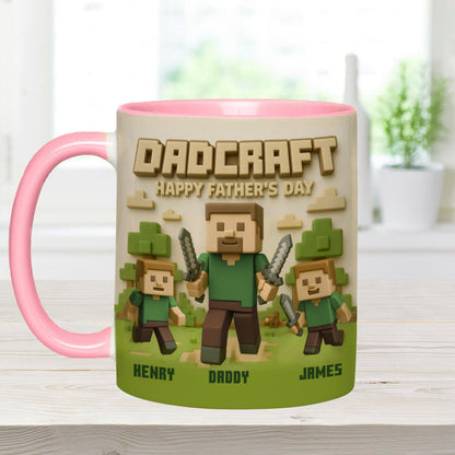 Best Mom Dad Ever - Personalized Block World Accent Mug