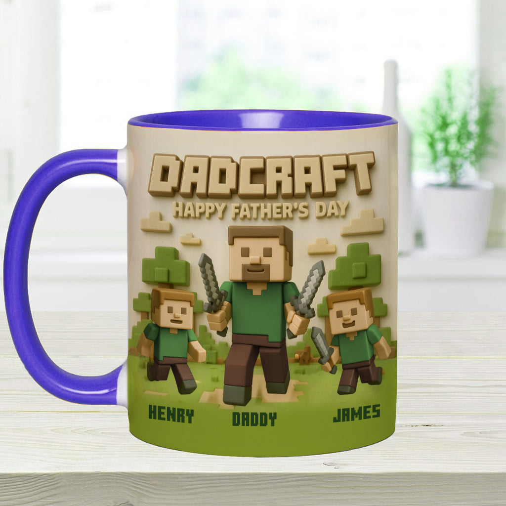 Best Mom Dad Ever - Personalized Block World Accent Mug