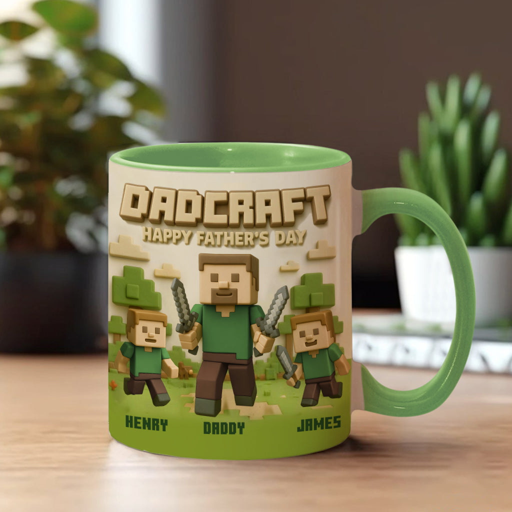 Best Mom Dad Ever - Personalized Block World Accent Mug