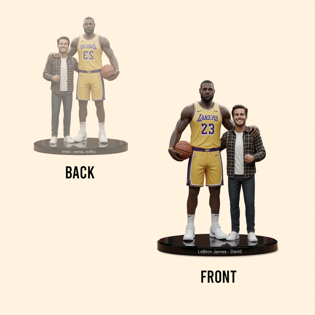 Standing Next To Legend - Custom From Any Photo - Personalized Basketball Custom Shaped Acrylic Plaque