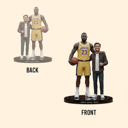 Standing Next To Legend - Custom From Any Photo - Personalized Basketball Custom Shaped Acrylic Plaque