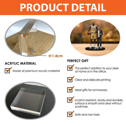 Standing Next To Legend - Custom From Any Photo - Personalized Basketball Custom Shaped Acrylic Plaque