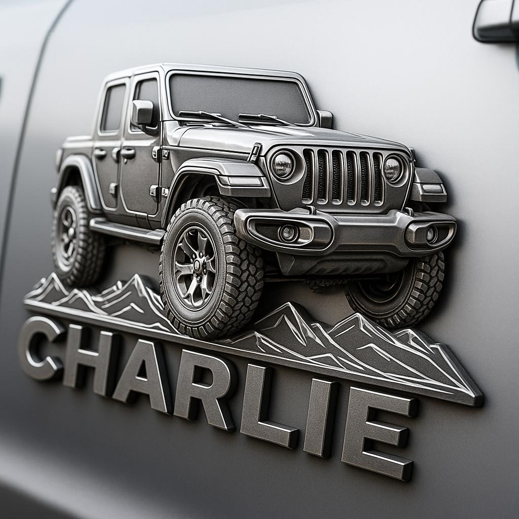 Metallic Off-Road Car - Personalized Car Magnet