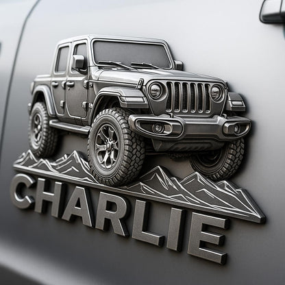 Metallic Off-Road Car - Personalized Car Magnet