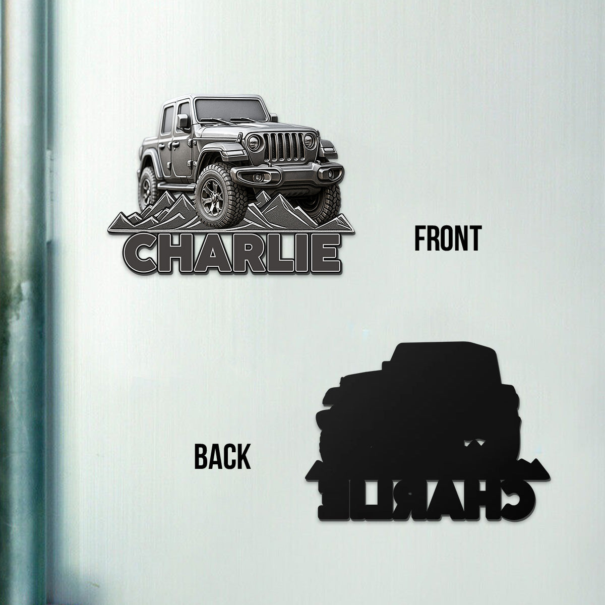Metallic Off-Road Car - Personalized Car Magnet