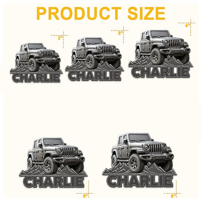 Metallic Off-Road Car - Personalized Car Magnet
