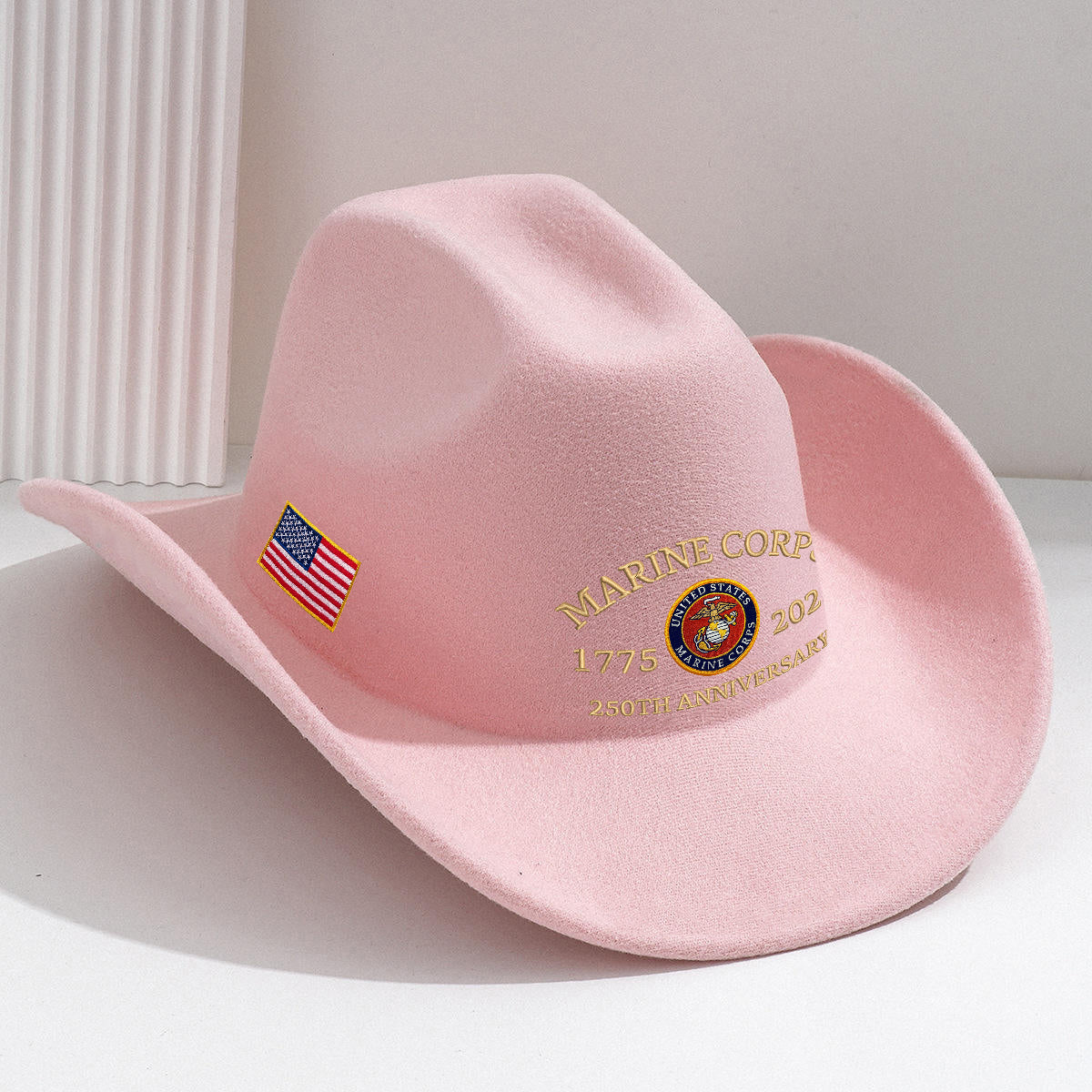 Marine Corps - Personalized Veteran Wide Brim Cowboy Hat