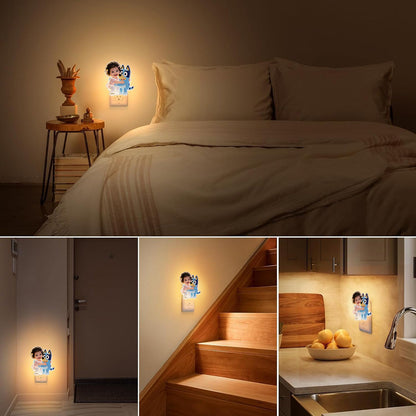 Sweet Dreams - Personalized Blue Dog Acrylic Plug-In Night Light