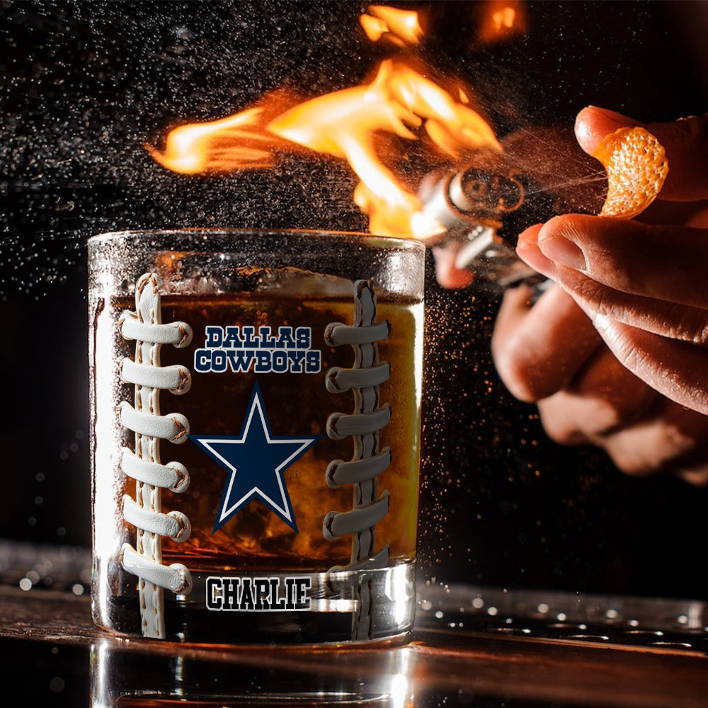 Love Football - Personalized Football Whiskey Glass