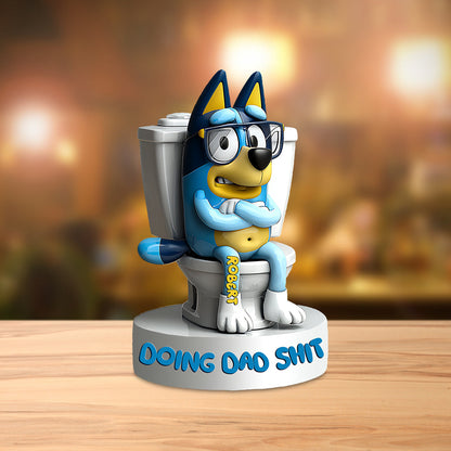 Doing Dad Shit - Personalized Blue Dog Custom Shaped Acrylic Plaque