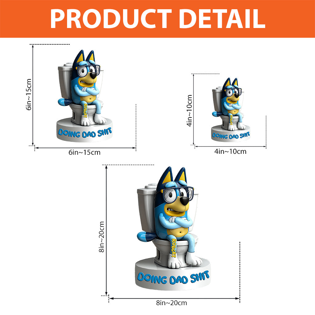 Doing Dad Shit - Personalized Blue Dog Custom Shaped Acrylic Plaque