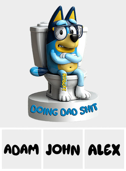 Doing Dad Shit - Personalized Blue Dog Custom Shaped Acrylic Plaque