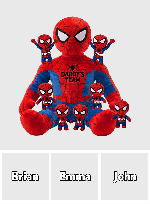 Daddy's Team - Personalized Spider Premium Faux Fur Pillow