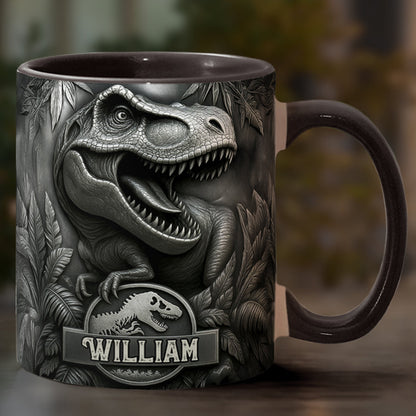 Scary Dinosaur - Personalized Dinosaur Accent Mug