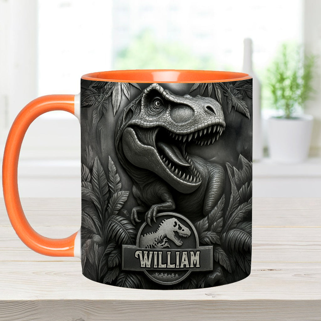 Scary Dinosaur - Personalized Dinosaur Accent Mug