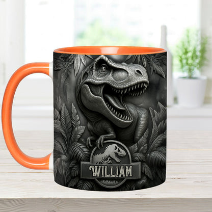 Scary Dinosaur - Personalized Dinosaur Accent Mug
