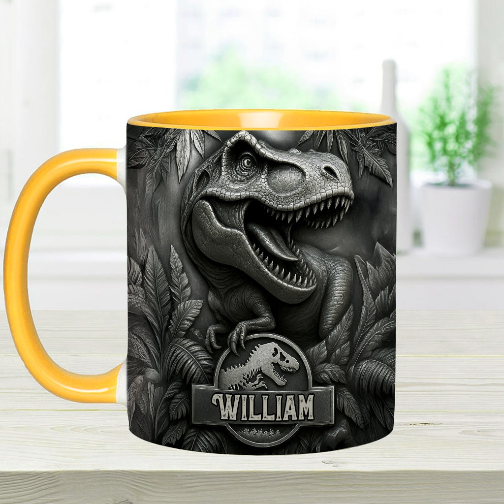 Scary Dinosaur - Personalized Dinosaur Accent Mug