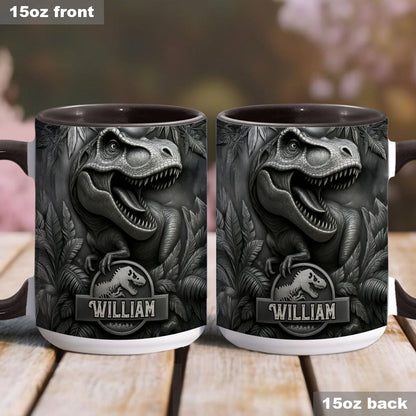 Scary Dinosaur - Personalized Dinosaur Accent Mug