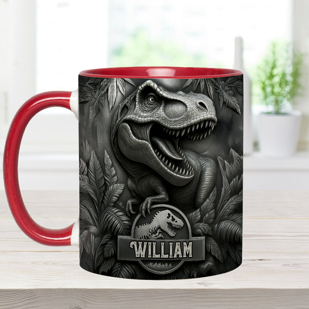 Scary Dinosaur - Personalized Dinosaur Accent Mug