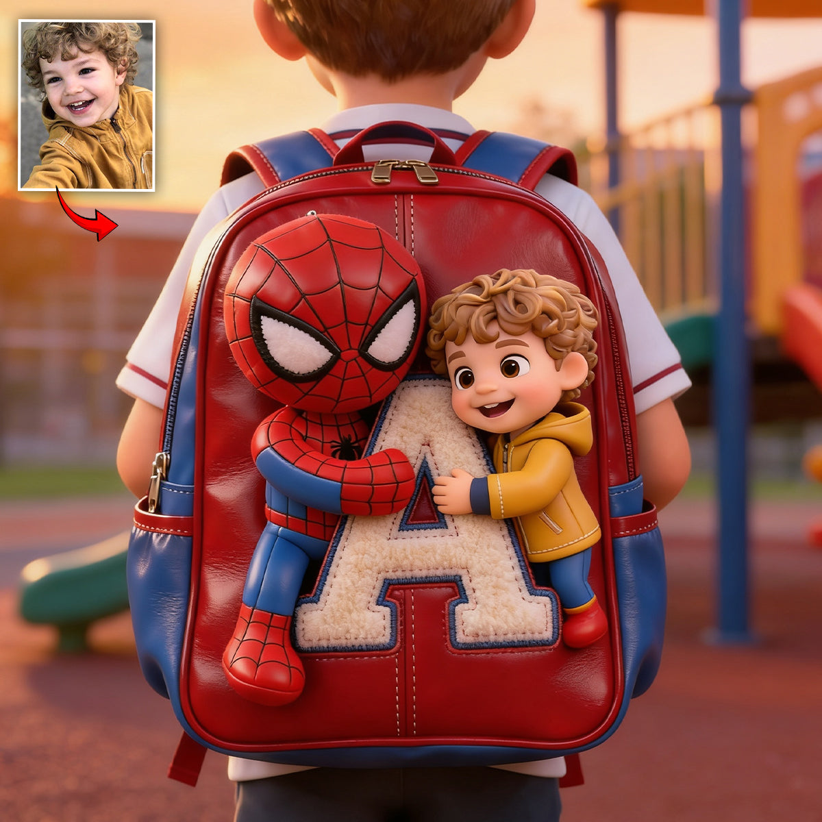 Best Friends - Personalized Kid Changeable Leather Patch Backpack