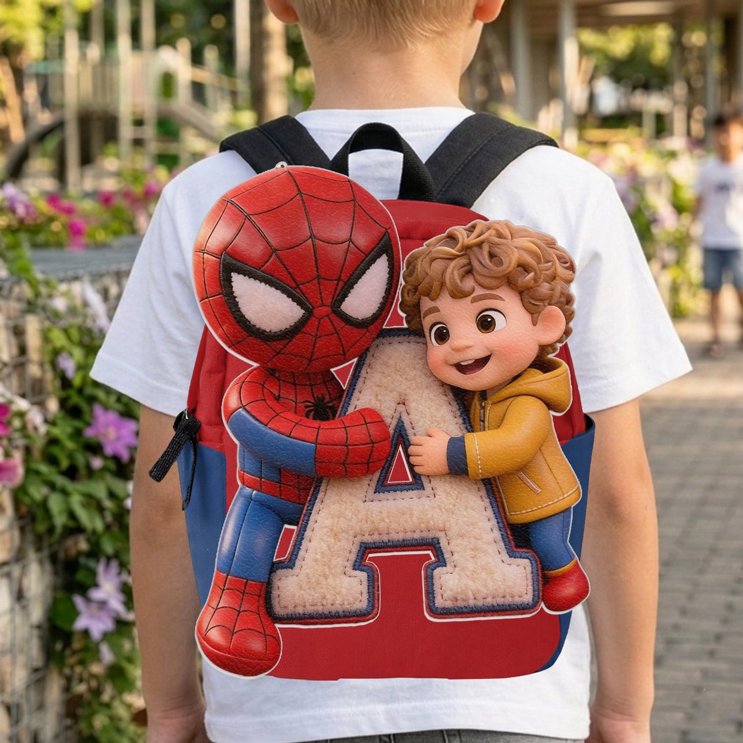 Best Friends - Personalized Kid Changeable Leather Patch Backpack