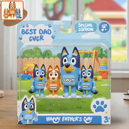 Best Blue Dad Ever - Personalized Blue Dog Custom Shaped Acrylic Plaque