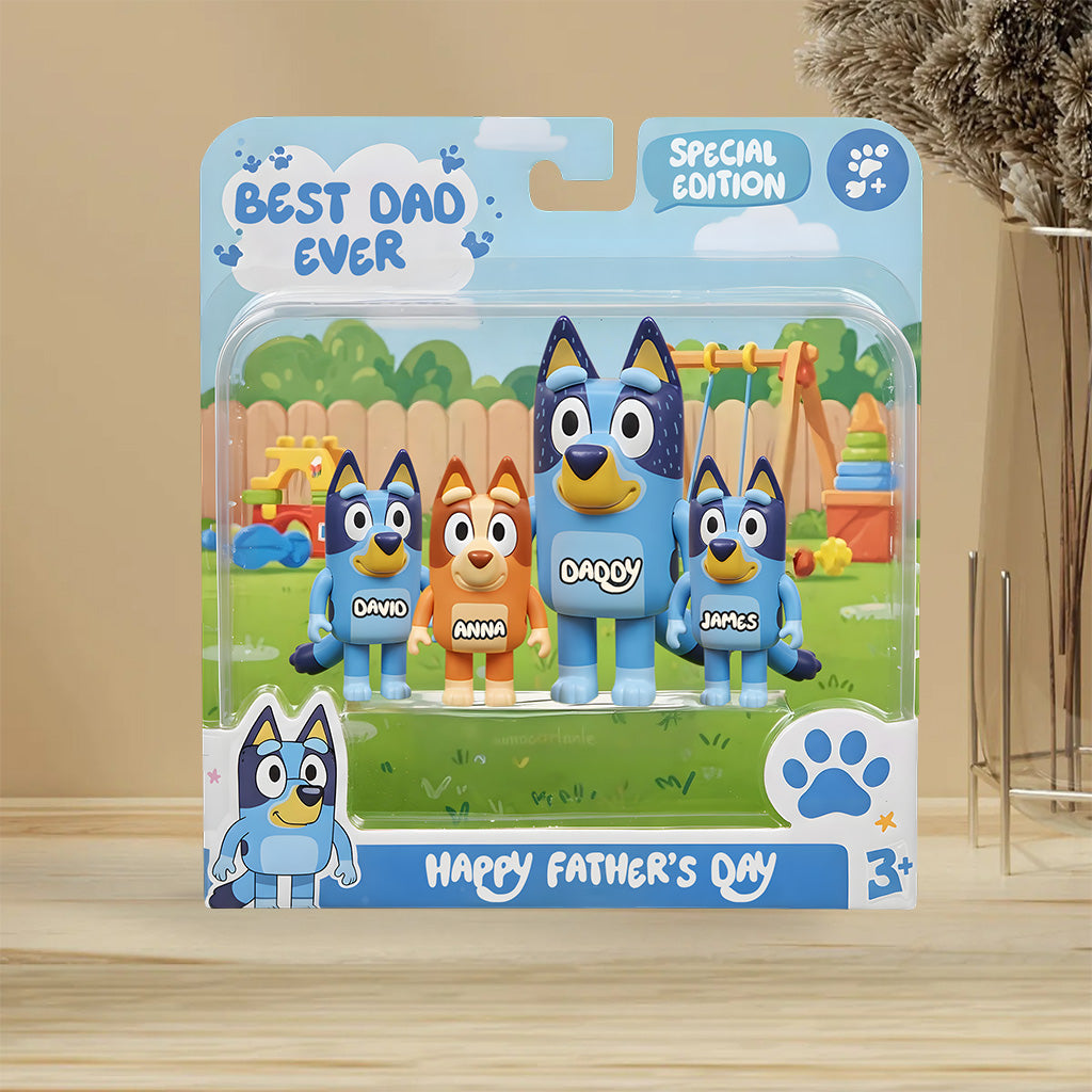 Best Blue Dad Ever - Personalized Blue Dog Custom Shaped Acrylic Plaque