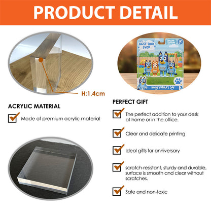 Best Blue Dad Ever - Personalized Blue Dog Custom Shaped Acrylic Plaque