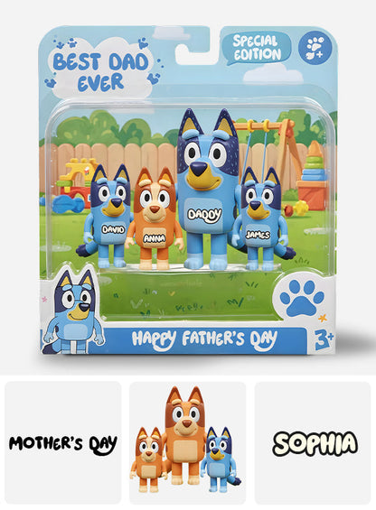 Best Blue Dad Ever - Personalized Blue Dog Custom Shaped Acrylic Plaque