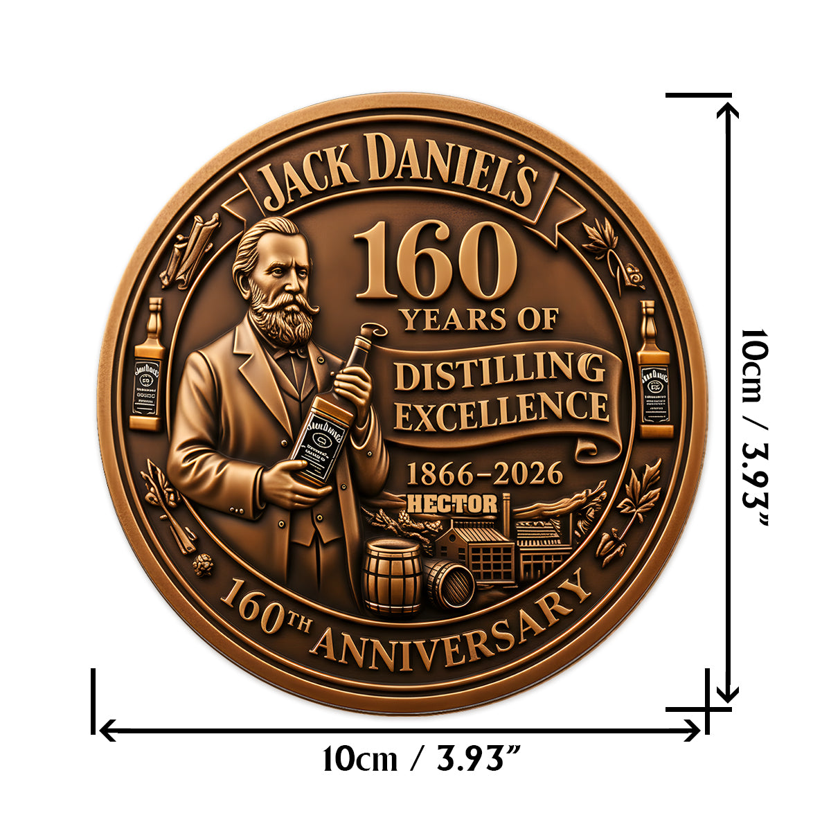Whiskey 160th Anniversary - Personalized Old Whiskey Glass & Coaster