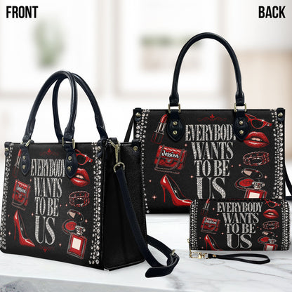 Everyone Want To Be Us - Personalized Star Fleet Leather Handbag & Leather Long Wallet