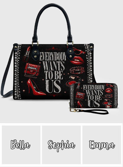 Everyone Want To Be Us - Personalized Star Fleet Leather Handbag & Leather Long Wallet