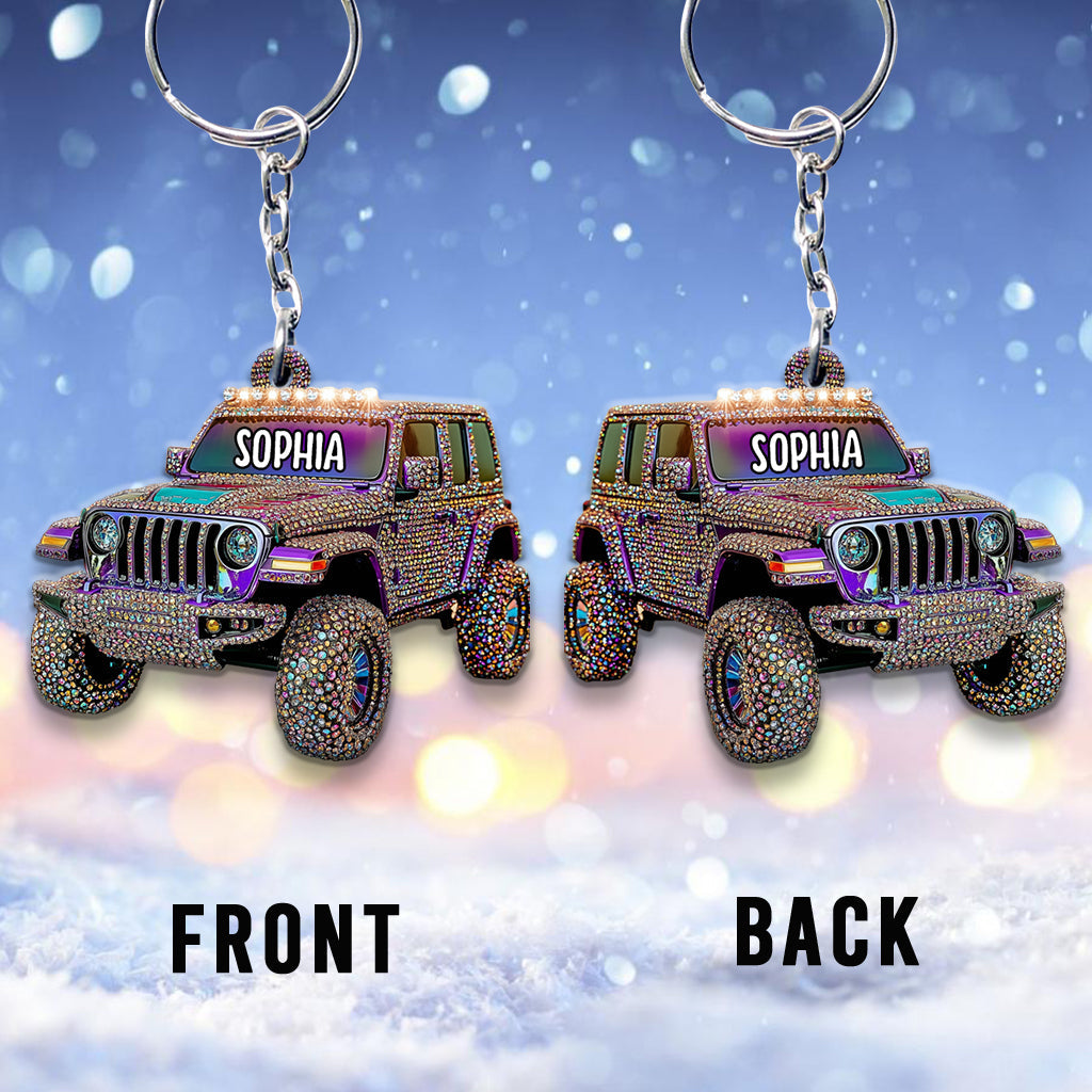 Sparkle Rhinestone Car - Personalized Car Keychain
