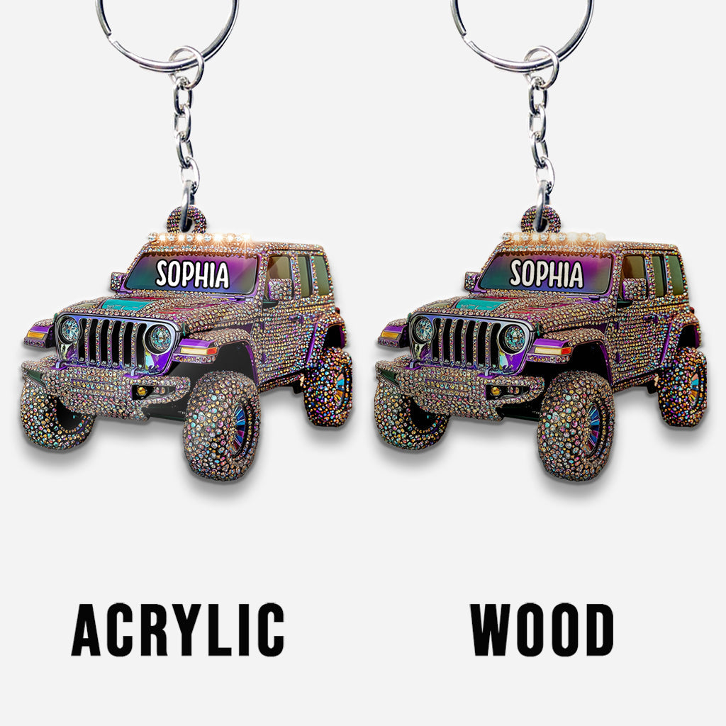 Sparkle Rhinestone Car - Personalized Car Keychain