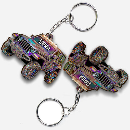 Sparkle Rhinestone Car - Personalized Car Keychain
