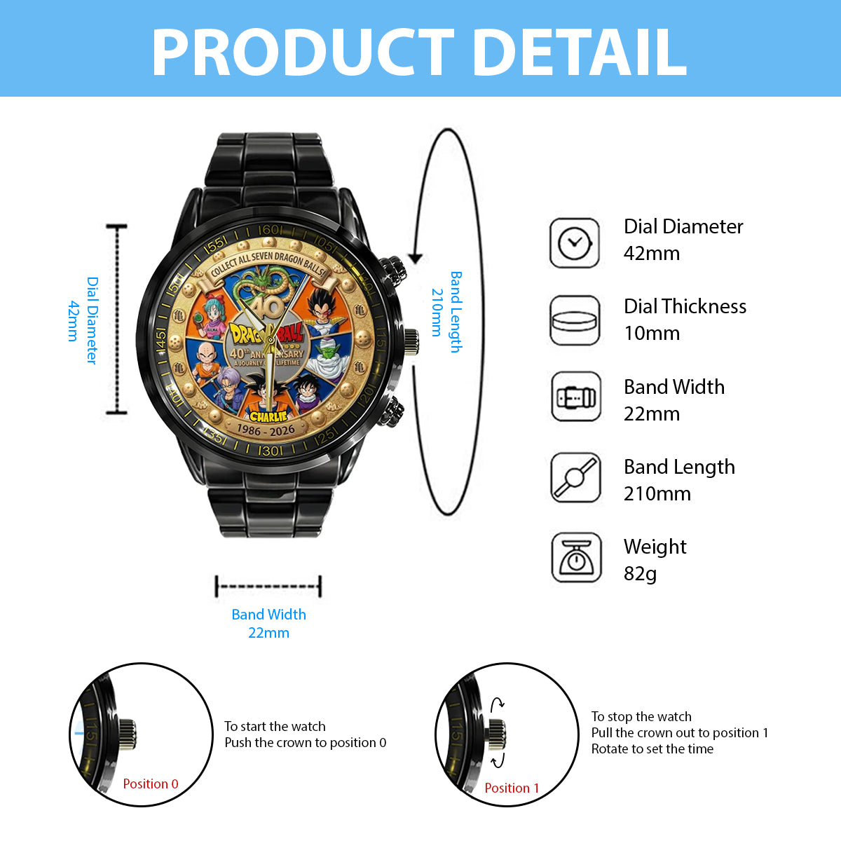 40th Anniversary - Personalized Seven Balls Hand Watch