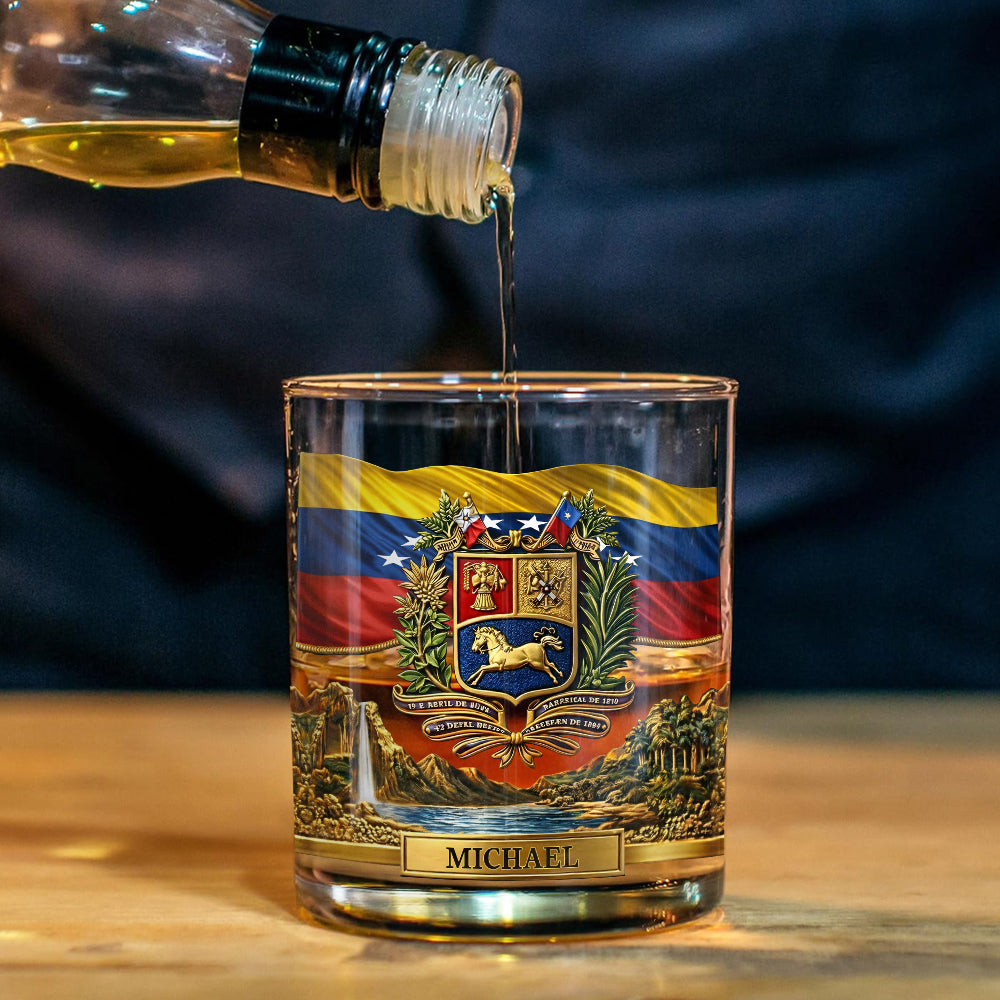 Stand Strong Venezuela - Personalized Expats Whiskey Decanter Set