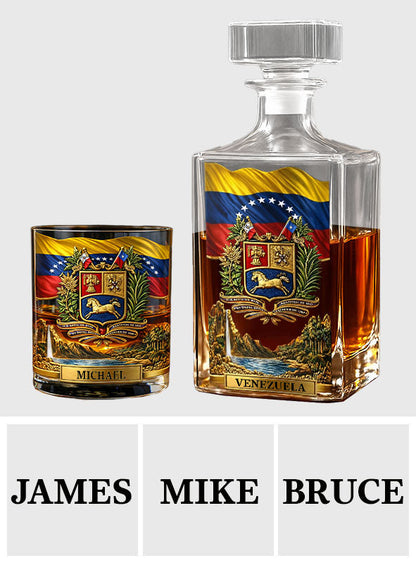 Stand Strong Venezuela - Personalized Expats Whiskey Decanter Set