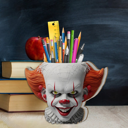 Scary Head - Personalized Horror Character Wooden Desk Organizer