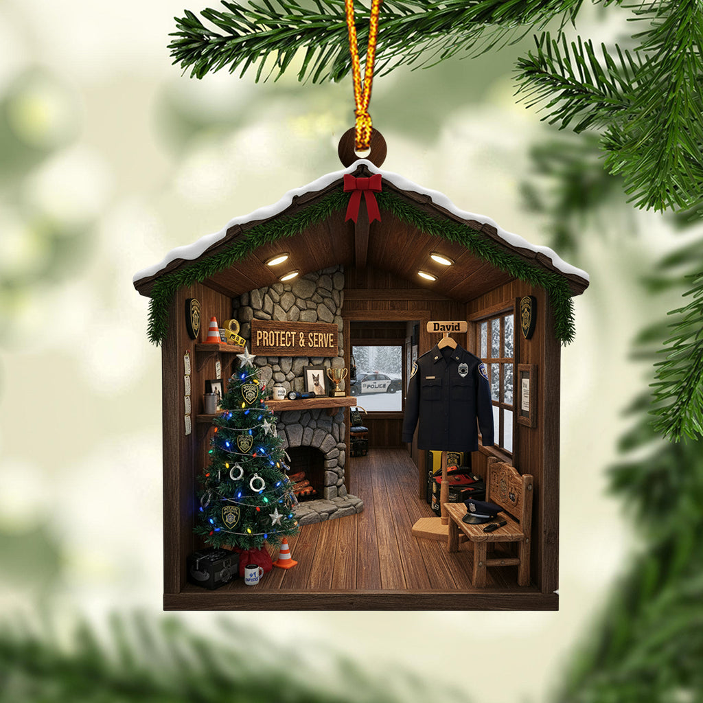 Police Christmas Home - Personalized Police Officer Ornament
