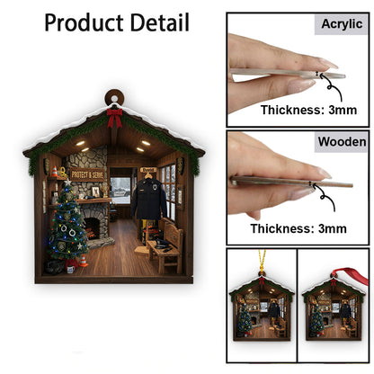 Police Christmas Home - Personalized Police Officer Ornament